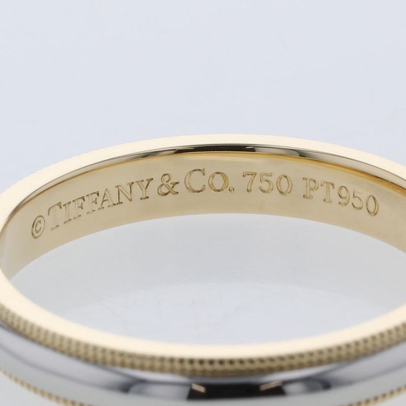 ティファニー リング 指輪 ミルグレイン 幅約3.5mm  シルバー925 K18イエローゴールド 18号 メンズ TIFFANY&Co. 【中古】 K20412949 【PD1】
