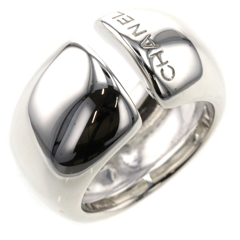 シルバー501 極美品 シャネル ロゴ ワイド リング 指輪 11 号 シルバー