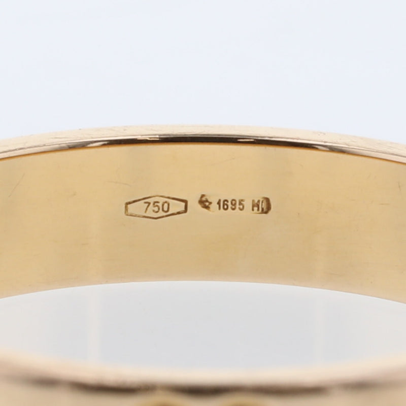 グッチ リング 指輪 アイコン 幅約4mm K18イエローゴールド 16号 メンズ GUCCI 【中古】 K21001208