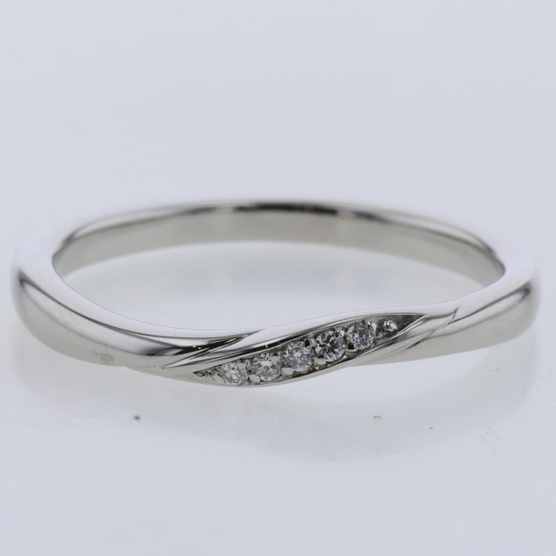 ４℃ リング 指輪 ウェーブ 5P ダイヤモンド プラチナPT995 10号