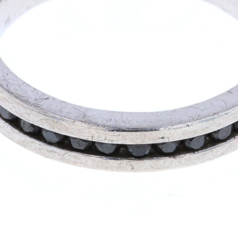 デザイン リング 指輪 SV925 シルバー 黒石 17.5号 メンズ【中古】R80126034